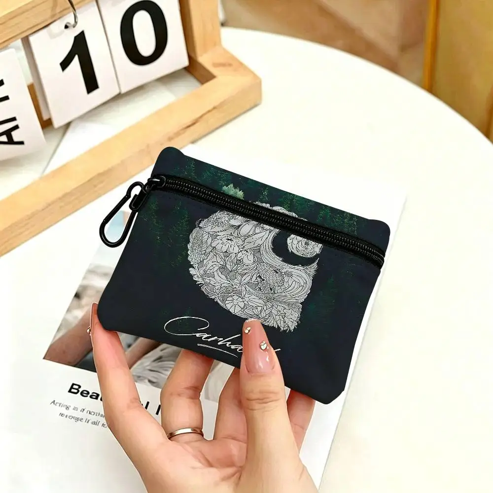 Brand C-Carhartt Waterproof Oxford Cloth Zipper Wallet Portable Hanging Small Coin Purse For Travel