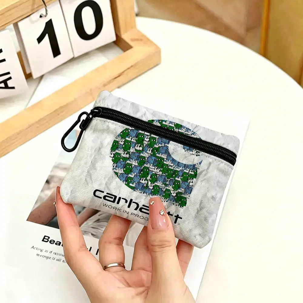 Brand C-Carhartt Waterproof Oxford Cloth Zipper Wallet Portable Hanging Small Coin Purse For Travel