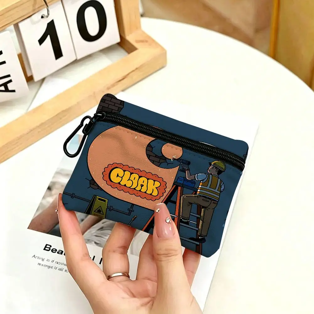 Brand C-Carhartt Waterproof Oxford Cloth Zipper Wallet Portable Hanging Small Coin Purse For Travel