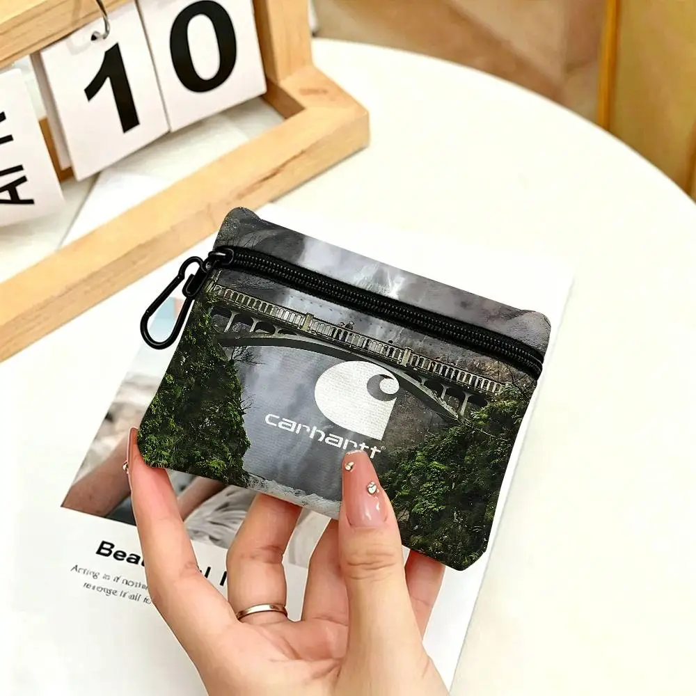Brand C-Carhartt Waterproof Oxford Cloth Zipper Wallet Portable Hanging Small Coin Purse For Travel