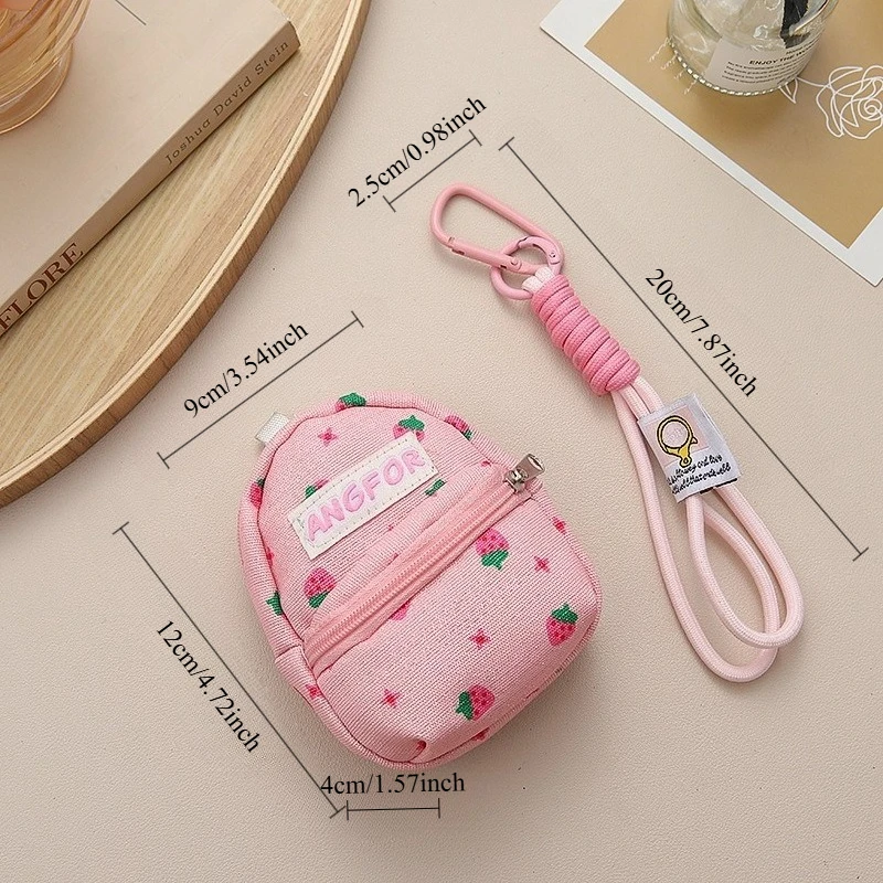 Mini Lipstick Earphone Bag, Trendy Niche Design Pendant Coin Purse, Cute Bag Charm with Lanyard