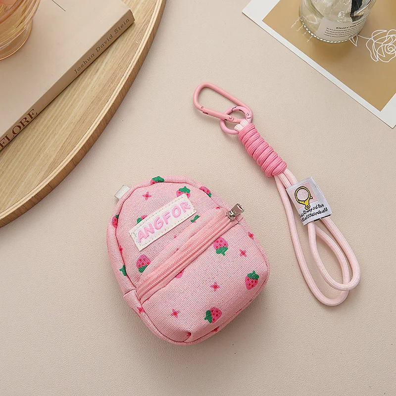 Mini Lipstick Earphone Bag, Trendy Niche Design Pendant Coin Purse, Cute Bag Charm with Lanyard