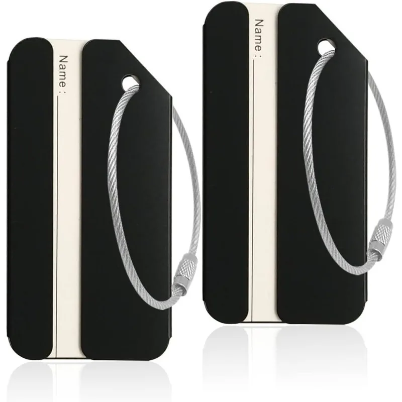 5Pcs Aluminum Luggage Tags Durable Travel Baggage Identifier with Secure Holder By Ovener