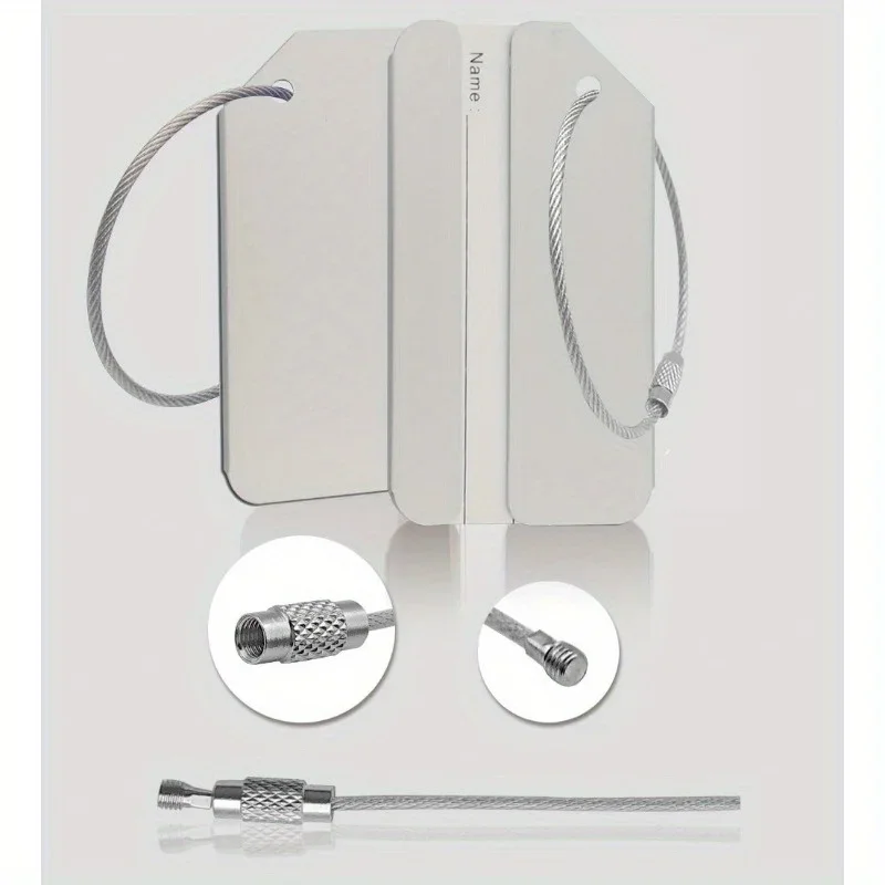 5Pcs Aluminum Luggage Tags Durable Travel Baggage Identifier with Secure Holder By Ovener
