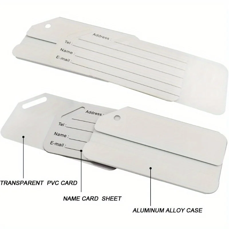 5Pcs Aluminum Luggage Tags Durable Travel Baggage Identifier with Secure Holder By Ovener