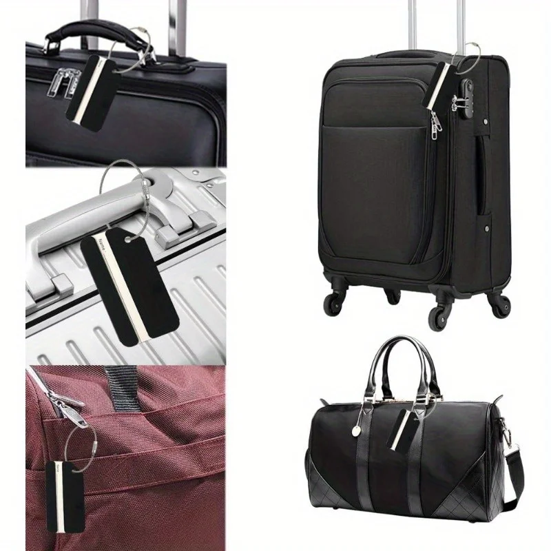 5Pcs Aluminum Luggage Tags Durable Travel Baggage Identifier with Secure Holder By Ovener