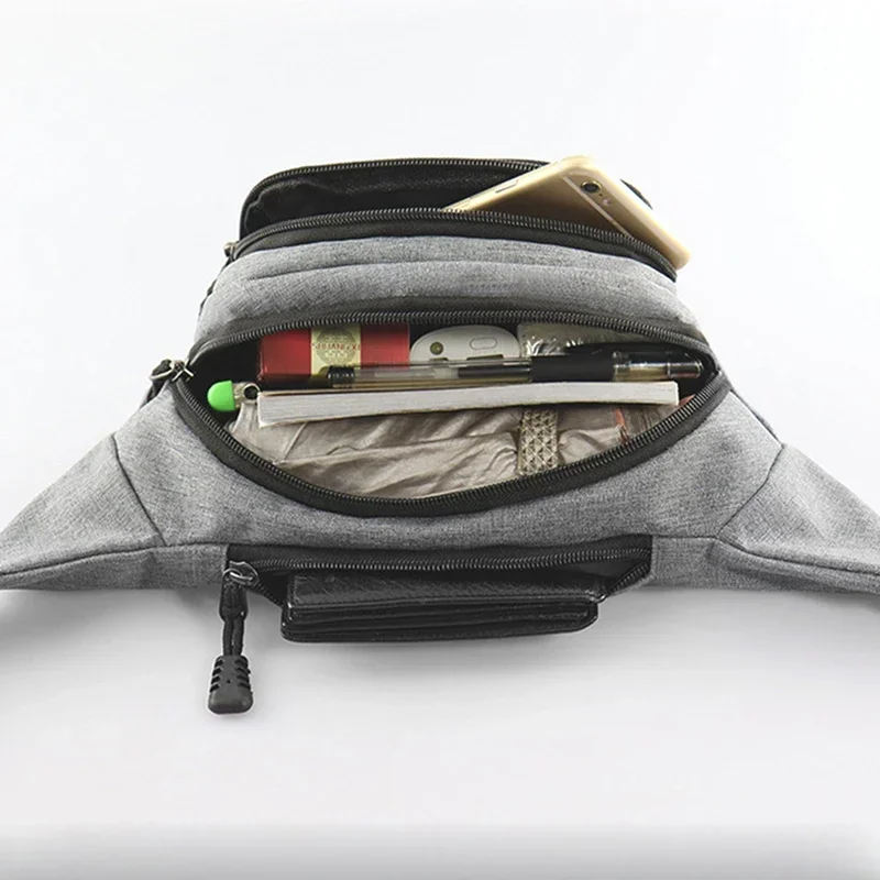 Men's Breast Package Waterproof Outdoor Sports Bag Canvas Pouch Korean-style Waist Bag Fanny Pouch Crossbody Male Banana Bag