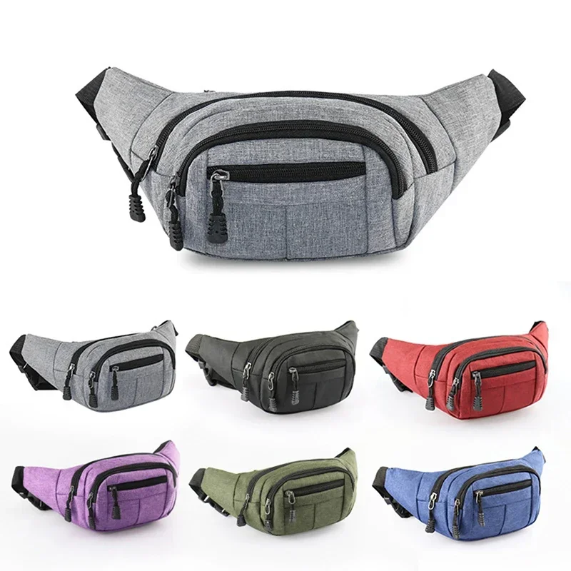 Men's Breast Package Waterproof Outdoor Sports Bag Canvas Pouch Korean-style Waist Bag Fanny Pouch Crossbody Male Banana Bag
