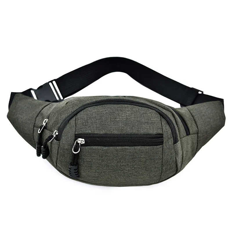 Men's Breast Package Waterproof Outdoor Sports Bag Canvas Pouch Korean-style Waist Bag Fanny Pouch Crossbody Male Banana Bag