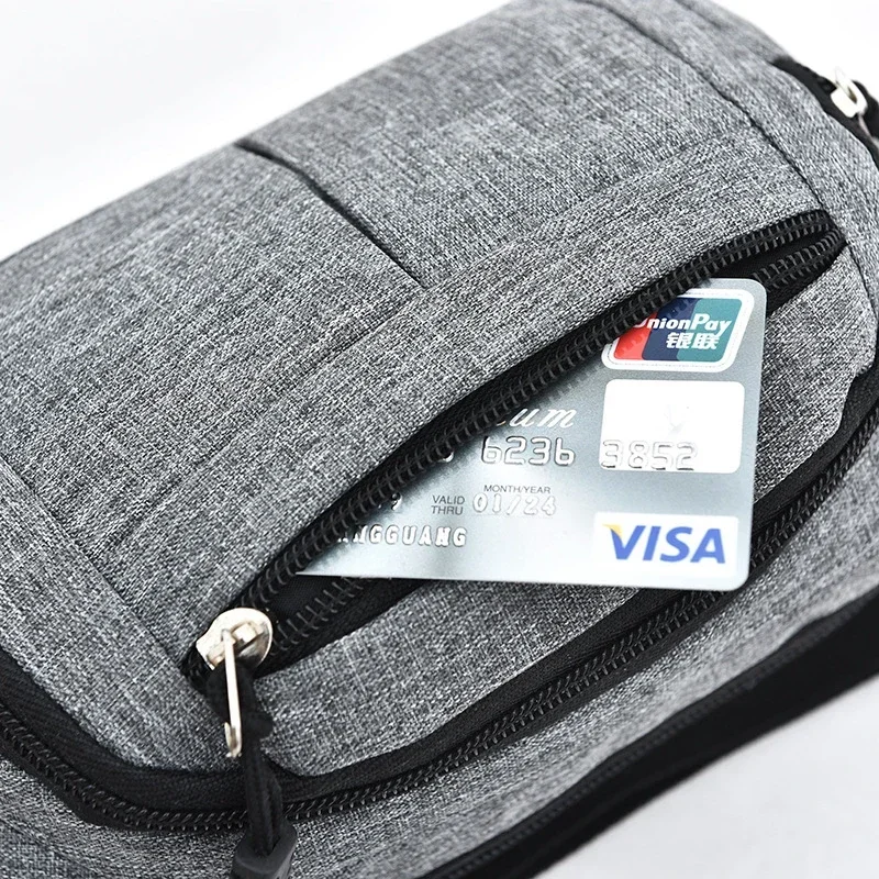 Men's Breast Package Waterproof Outdoor Sports Bag Canvas Pouch Korean-style Waist Bag Fanny Pouch Crossbody Male Banana Bag