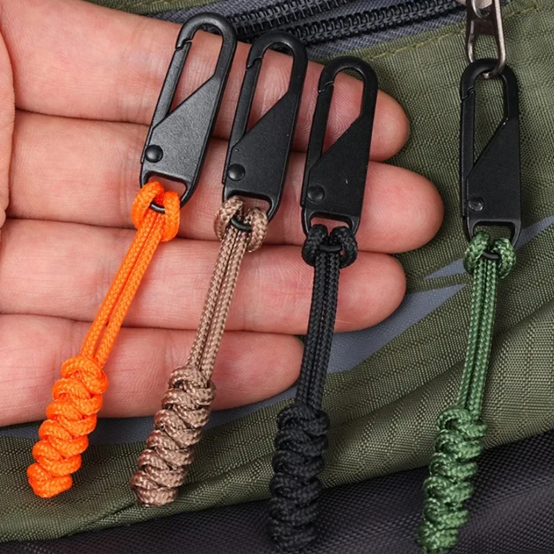 Portable Outdoor Bag Zipper Puller Metal Zipper Head Slider Detachable Wear-resistant Weave Zippers Pull DIY Sewing Accessorie