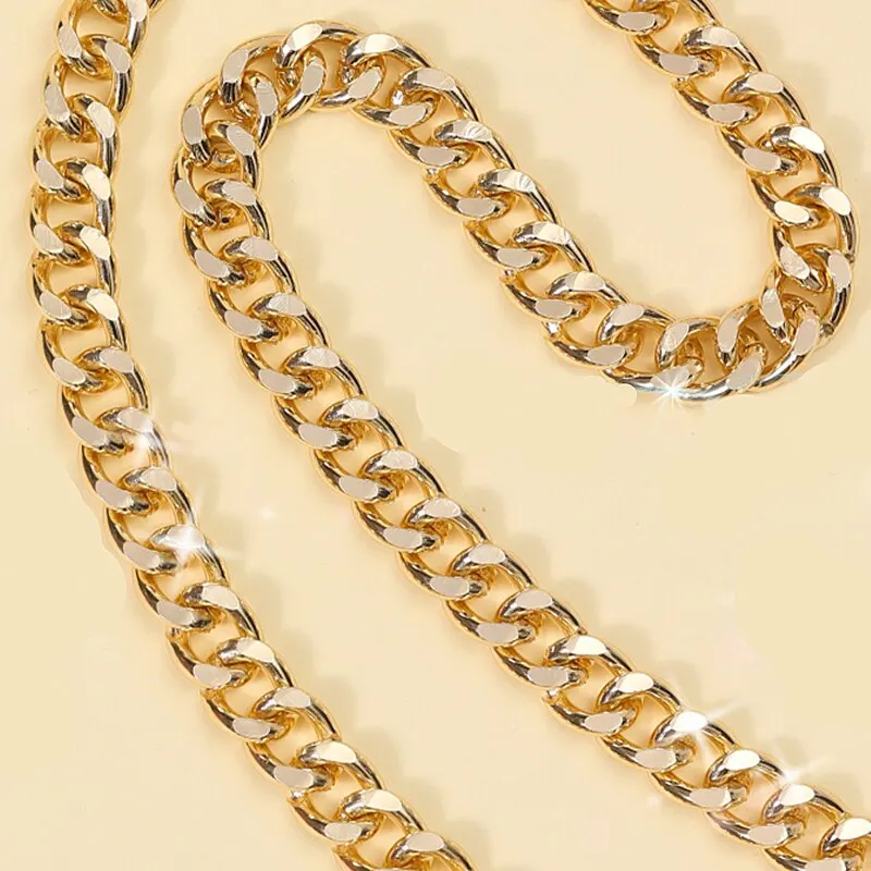 55cm Versatile Aluminum Chain Color Retaining Gold Diy Handmade Metal Wrap Chain Underarm Shoulder Strap Replacement Strap