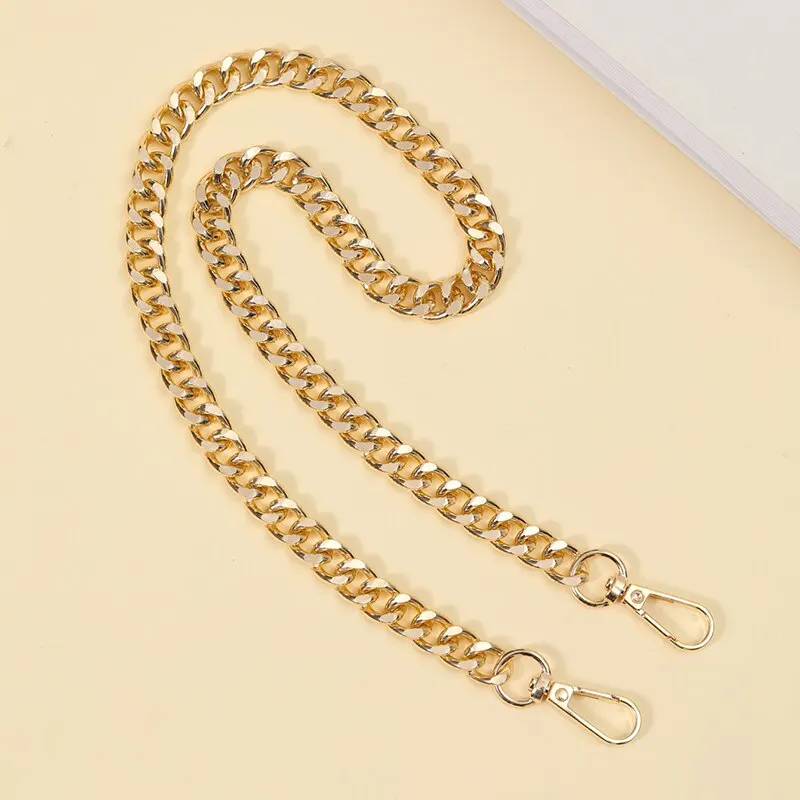 55cm Versatile Aluminum Chain Color Retaining Gold Diy Handmade Metal Wrap Chain Underarm Shoulder Strap Replacement Strap