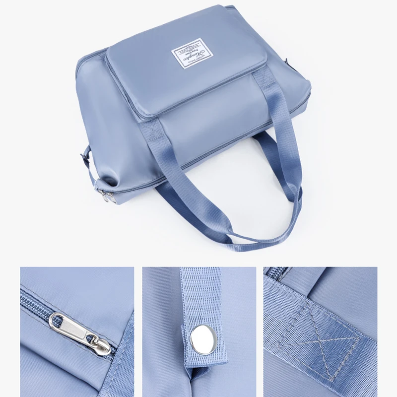 Foldable Travel Bag Stretchable Large Capacity Gym Bags Nylon Waterproof Double Layer Zipper Hangbag Luggage Organizer Tote New