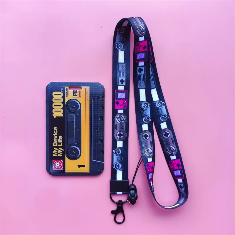 Retro Tape Card Holder Lanyard Camera Neck Strap Credit Card Case ID Badge Holders Credentials Protection Card Holders