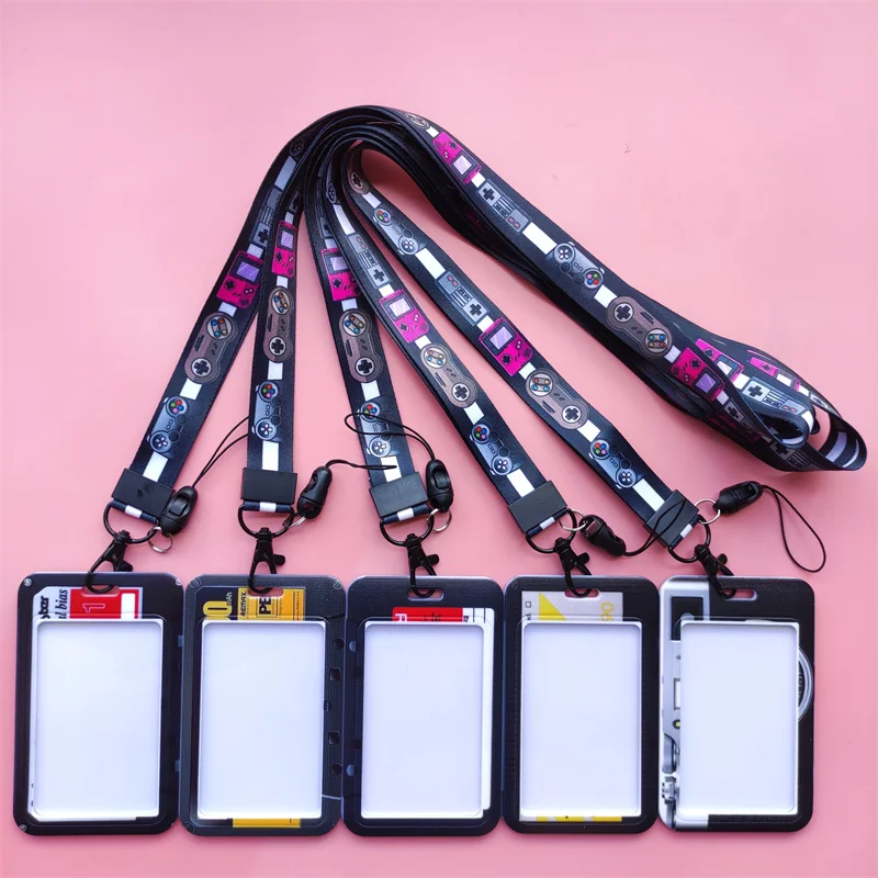 Retro Tape Card Holder Lanyard Camera Neck Strap Credit Card Case ID Badge Holders Credentials Protection Card Holders