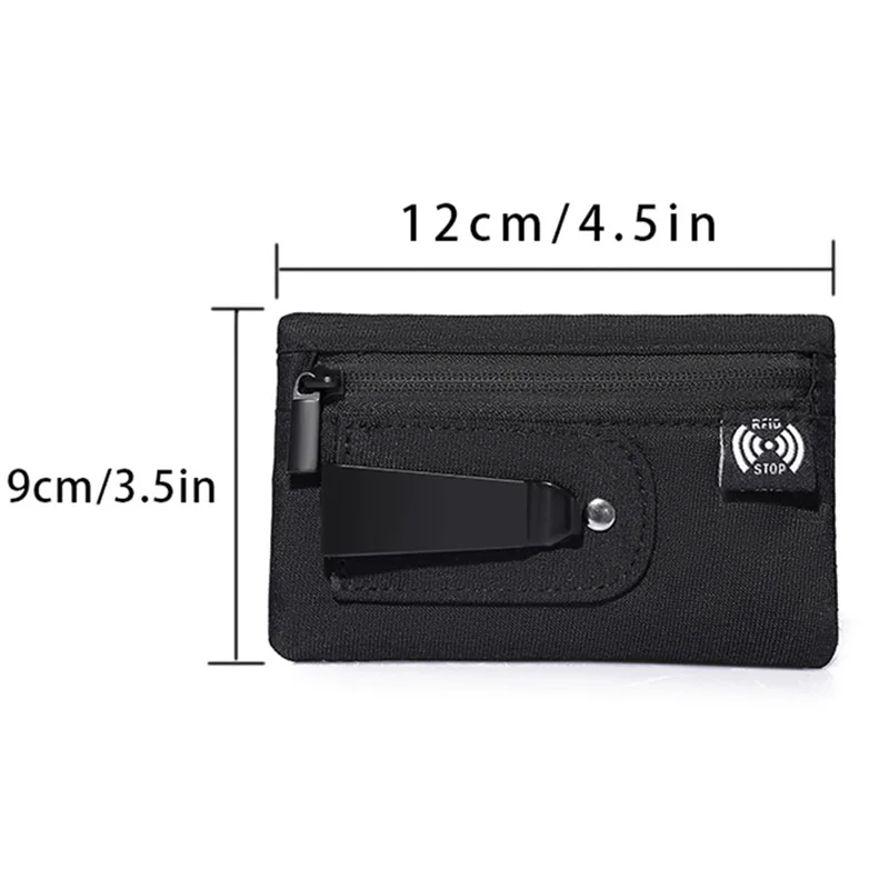 Travel Security Money Bag RFID Blocking Card Holder Purse Hidden Clip Stash for Men Women Secret Pocket Waist Pack Mini Wallet