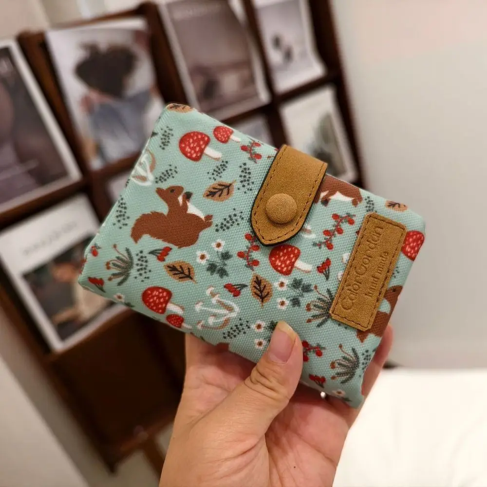 Women Cute Zipper Hasp Short Wallet PU Leather-Capacity Coin Purse Money Bag Frosted Printing ID Card Holder Girl Cute Clutch