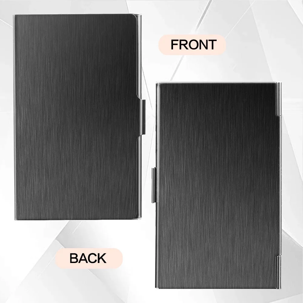 Premium Ultra Thin Stainless Steel Business Card Holder - Silver Metal Pocket Case for Men and Women Simple Design Wallet