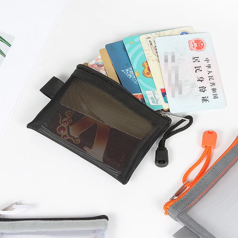 Mesh Coin Purse Wallet for Women Clear Zipper Pouch Storage Bags Girl Card Holder Key Money Small Purses