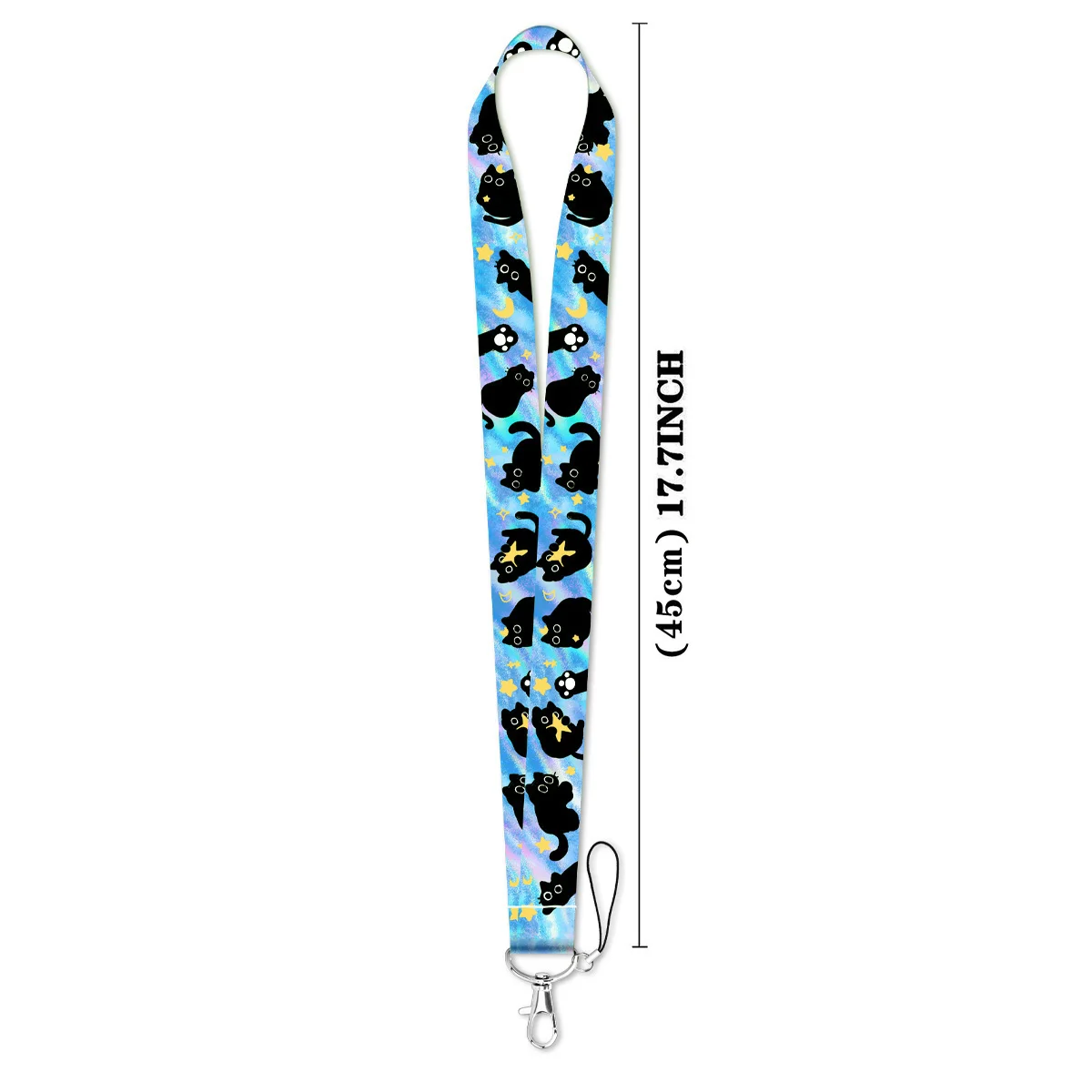 Black Cat Card Holder Lanyard Cartoon Animals Neck Strap Credit Card Case ID Badge Holders Credentials Protection Card Cover