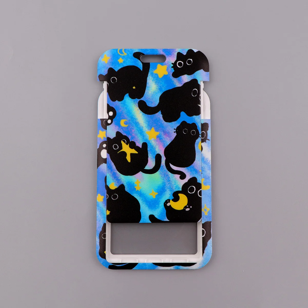 Black Cat Card Holder Lanyard Cartoon Animals Neck Strap Credit Card Case ID Badge Holders Credentials Protection Card Cover