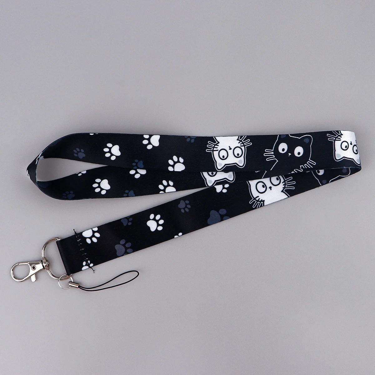 Black Cat Card Holder Lanyard Cartoon Animals Neck Strap Credit Card Case ID Badge Holders Credentials Protection Card Cover