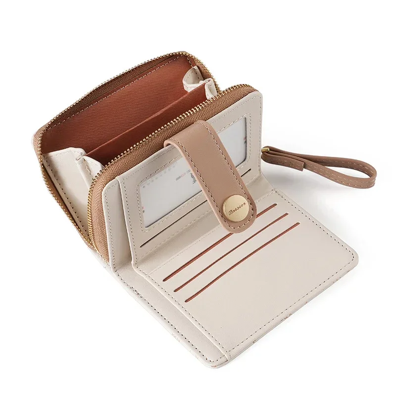 1pc Cute Cat Girls Wallet Short Student ID Bank Card Holder Money Bag Zipper Wallets for Women Key Storage Purse Coin Purse