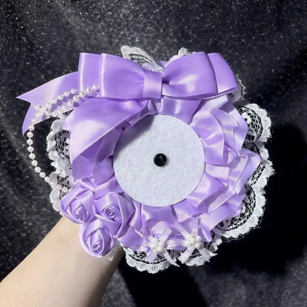 Kawaii DIY Lace Card Holder with Ribbon Lolita Lace Photocard Case Anime Idol Display Photo Protector Case Anime Accessory