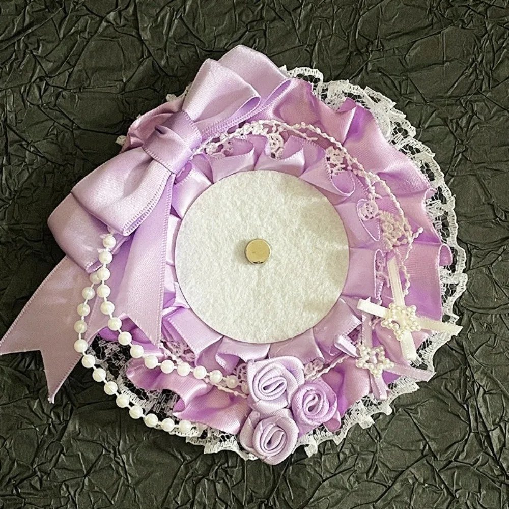 Kawaii DIY Lace Card Holder with Ribbon Lolita Lace Photocard Case Anime Idol Display Photo Protector Case Anime Accessory