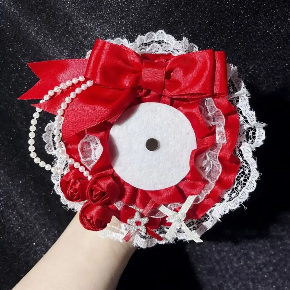 Kawaii DIY Lace Card Holder with Ribbon Lolita Lace Photocard Case Anime Idol Display Photo Protector Case Anime Accessory