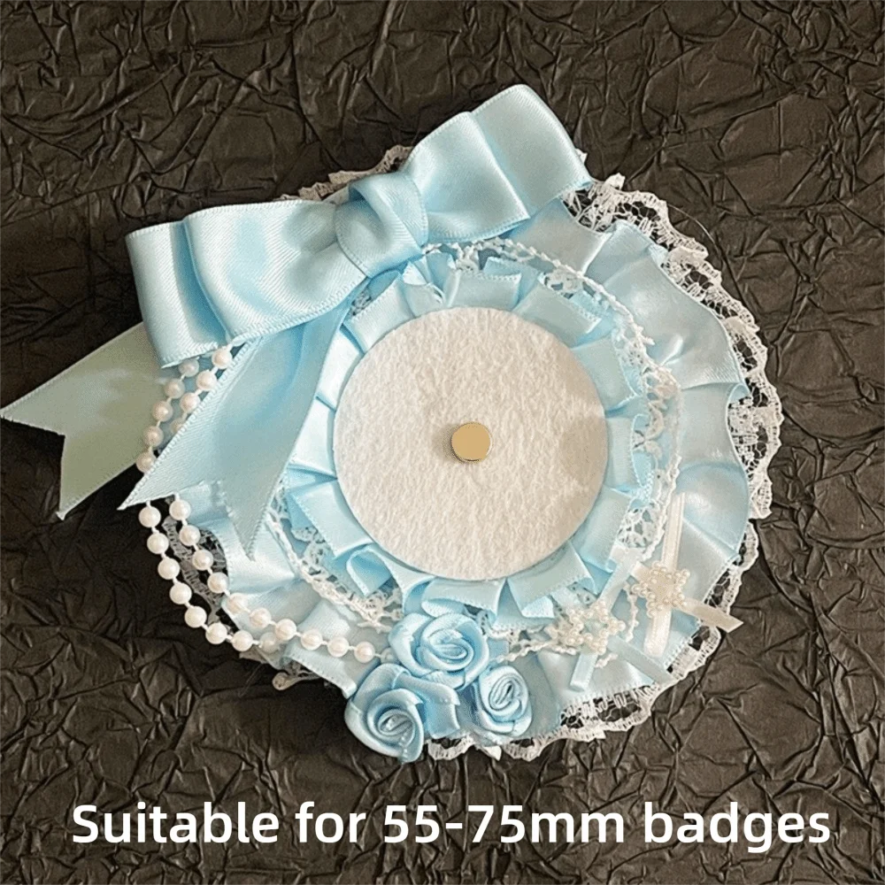 Kawaii DIY Lace Card Holder with Ribbon Lolita Lace Photocard Case Anime Idol Display Photo Protector Case Anime Accessory
