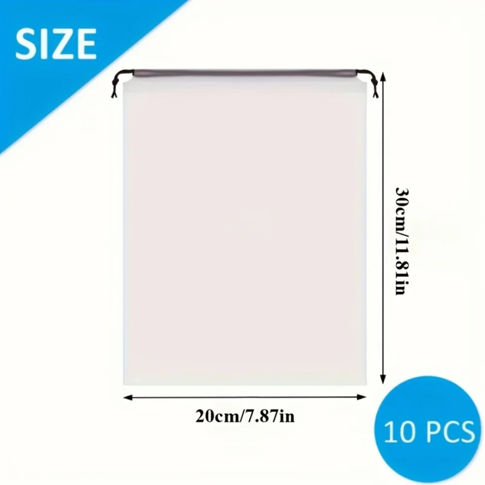 3/10PCS Portable Shoe Storage Drawstring Eco Storage Bag for Travel Makeup Bag Waterproof Transparent Plastic Storage Bag