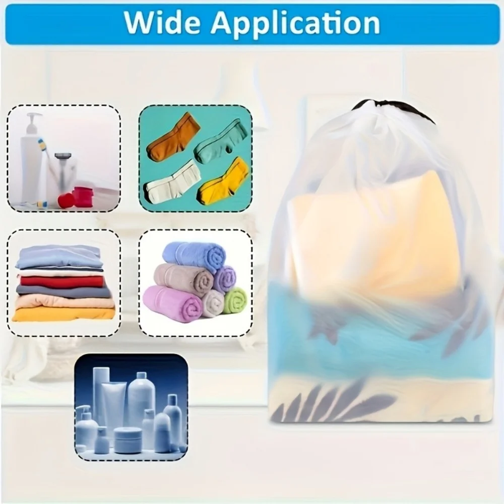3/10PCS Portable Shoe Storage Drawstring Eco Storage Bag for Travel Makeup Bag Waterproof Transparent Plastic Storage Bag