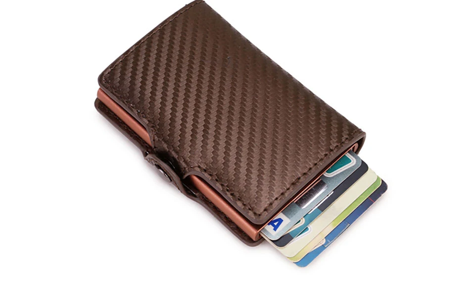 Carbon Fiber Rfid Blocking Men ID Credit Card Holders Wallet Leather Metal Business Bank CreditCard Cardholder Case Carteras