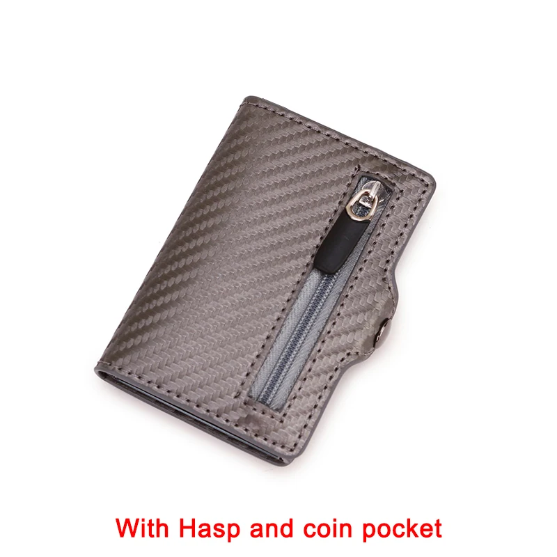 Carbon Fiber Rfid Blocking Men ID Credit Card Holders Wallet Leather Metal Business Bank CreditCard Cardholder Case Carteras