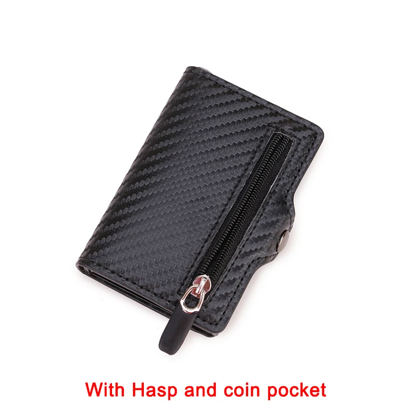 Carbon Fiber Rfid Blocking Men ID Credit Card Holders Wallet Leather Metal Business Bank CreditCard Cardholder Case Carteras