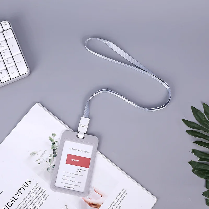 Lanyard Card Covers Women Men Work Permit Holder Credit Card Holder Neck Strap Students Kids Bus Cards Case ID Card Holder