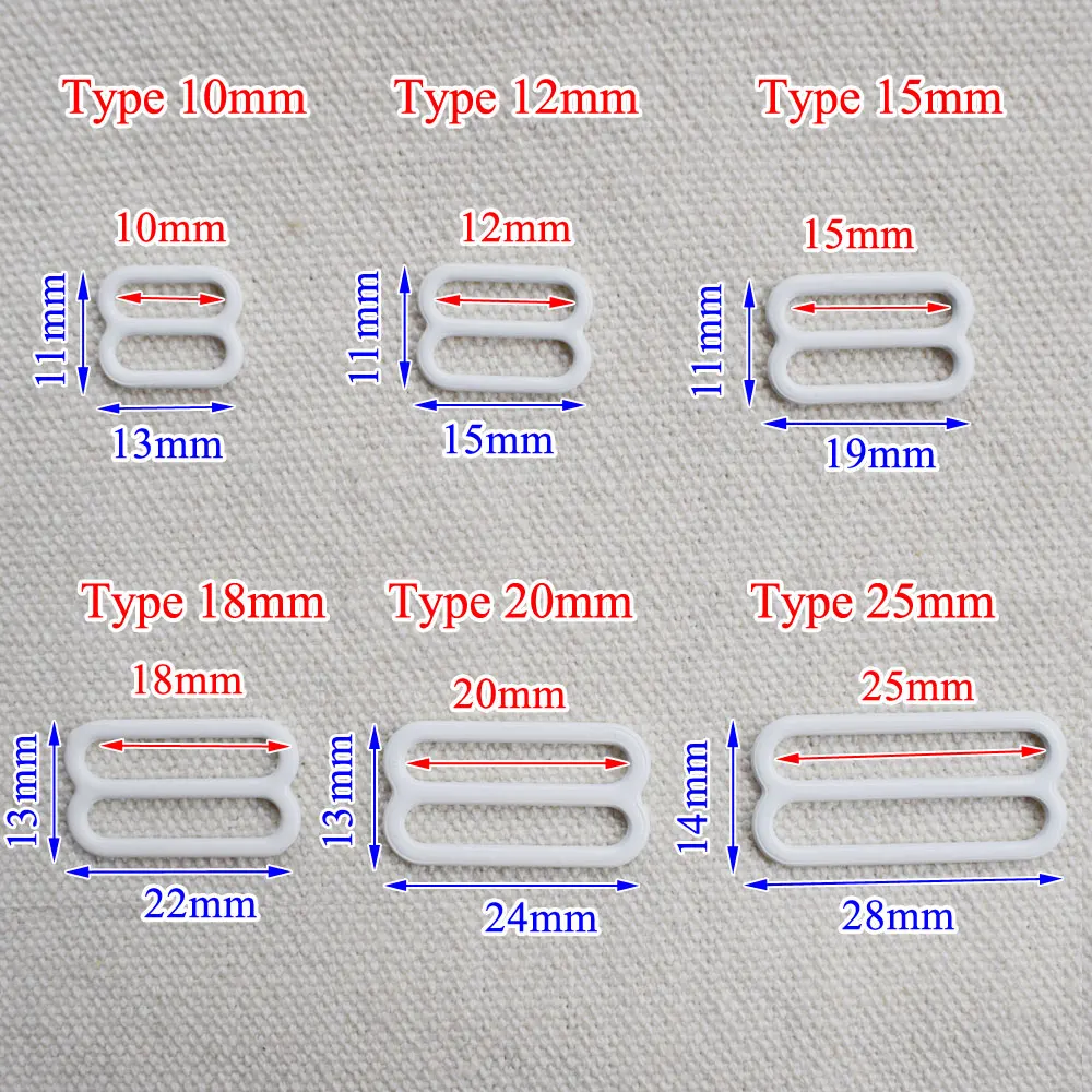20pcs 10mm-25mm Metal Bra Strap Adjustment Buckles Underwear Sliders Rings Clips For Lingerie Adjustment DIY Accessories