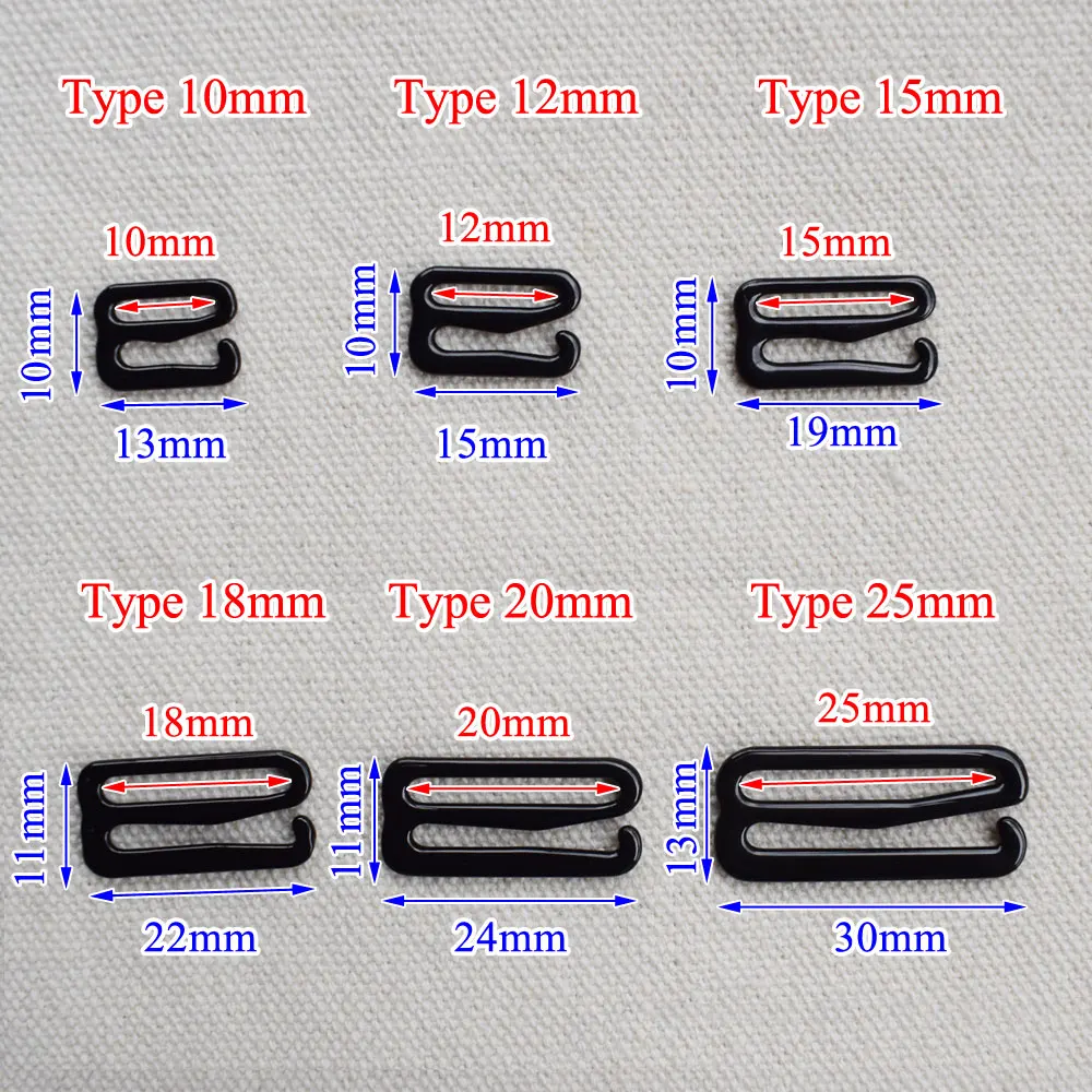 20pcs 10mm-25mm Metal Bra Strap Adjustment Buckles Underwear Sliders Rings Clips For Lingerie Adjustment DIY Accessories