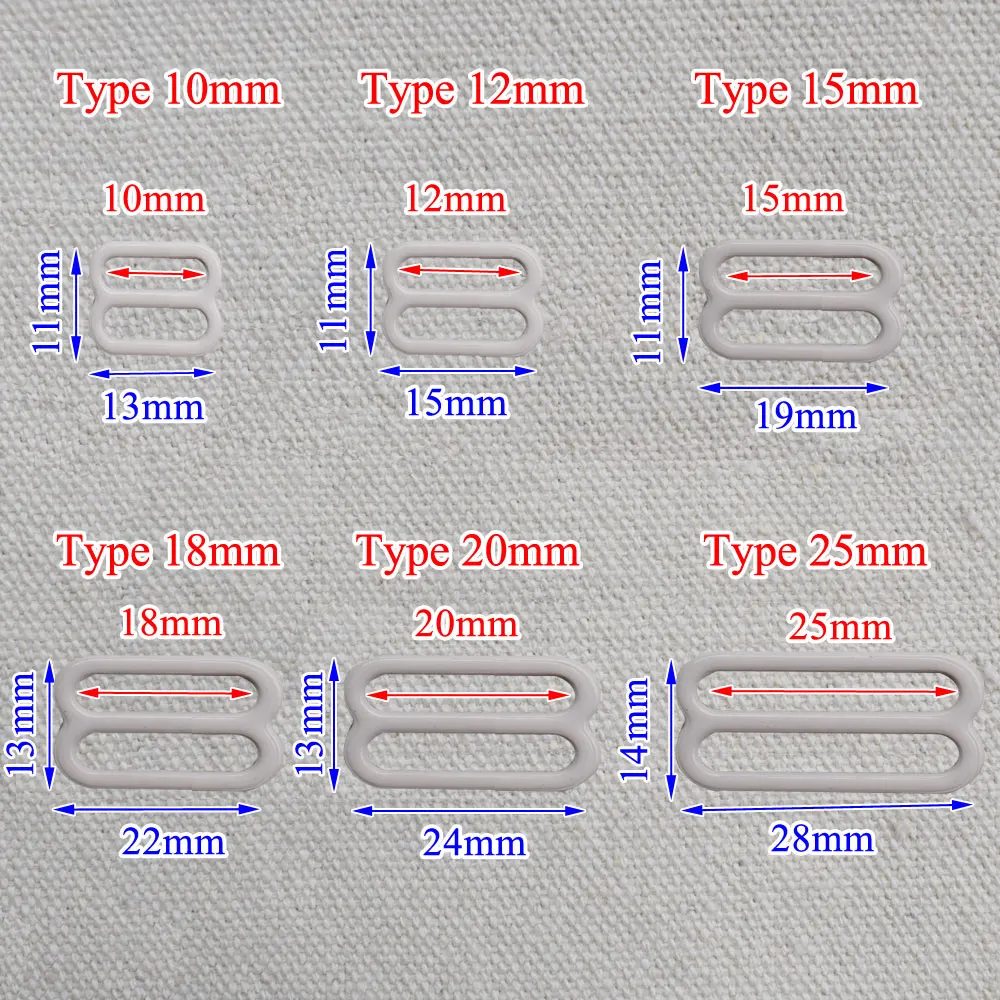 20pcs 10mm-25mm Metal Bra Strap Adjustment Buckles Underwear Sliders Rings Clips For Lingerie Adjustment DIY Accessories