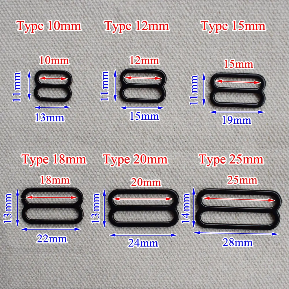 20pcs 10mm-25mm Metal Bra Strap Adjustment Buckles Underwear Sliders Rings Clips For Lingerie Adjustment DIY Accessories