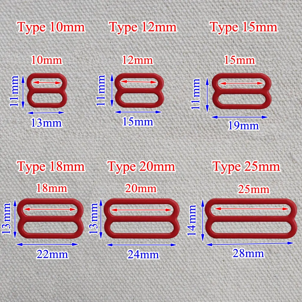 20pcs 10mm-25mm Metal Bra Strap Adjustment Buckles Underwear Sliders Rings Clips For Lingerie Adjustment DIY Accessories