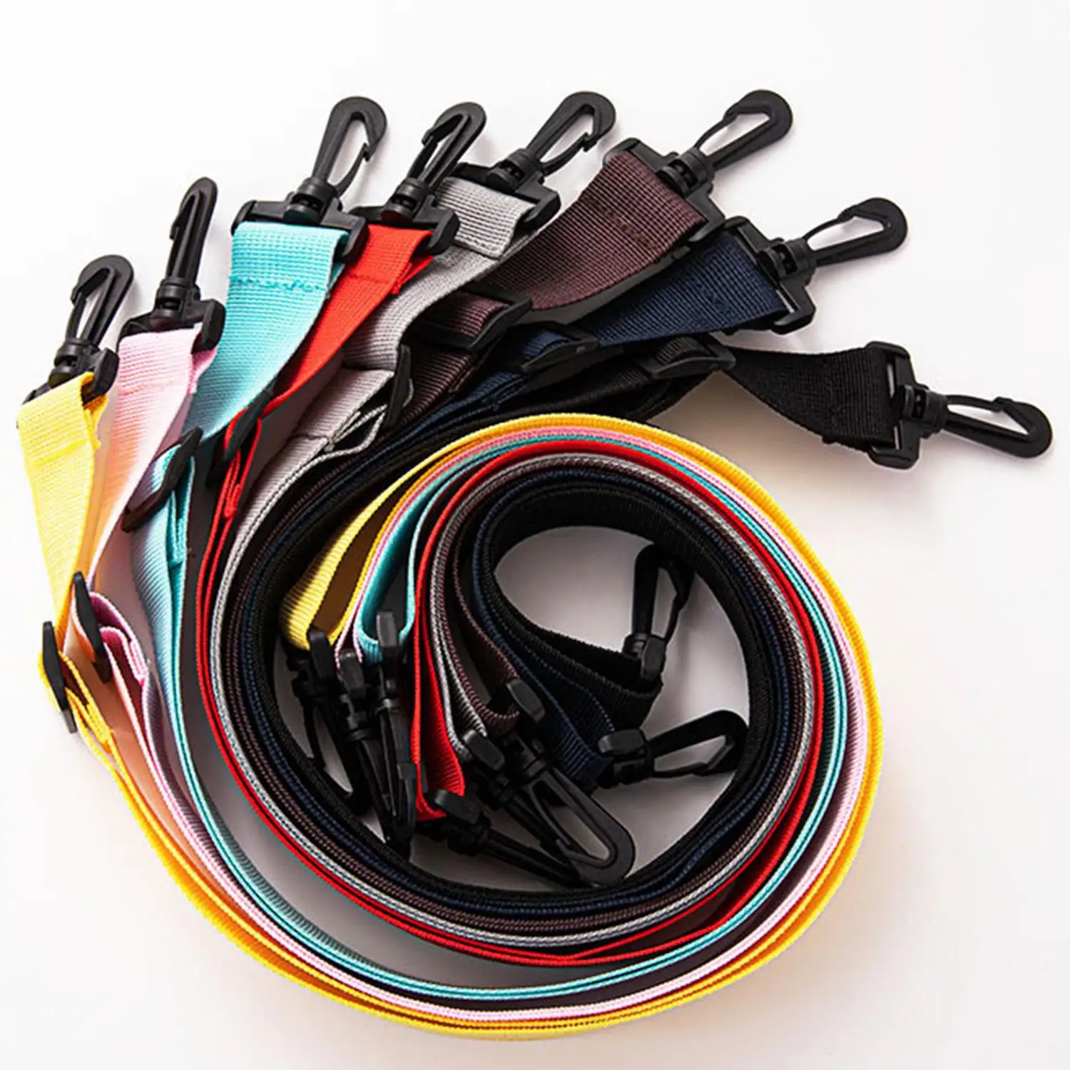 Pure color canvas Cotton cloth Webbing bag strap belt adjustable black plastic hook clasp DIY Crossbody bag Accessories