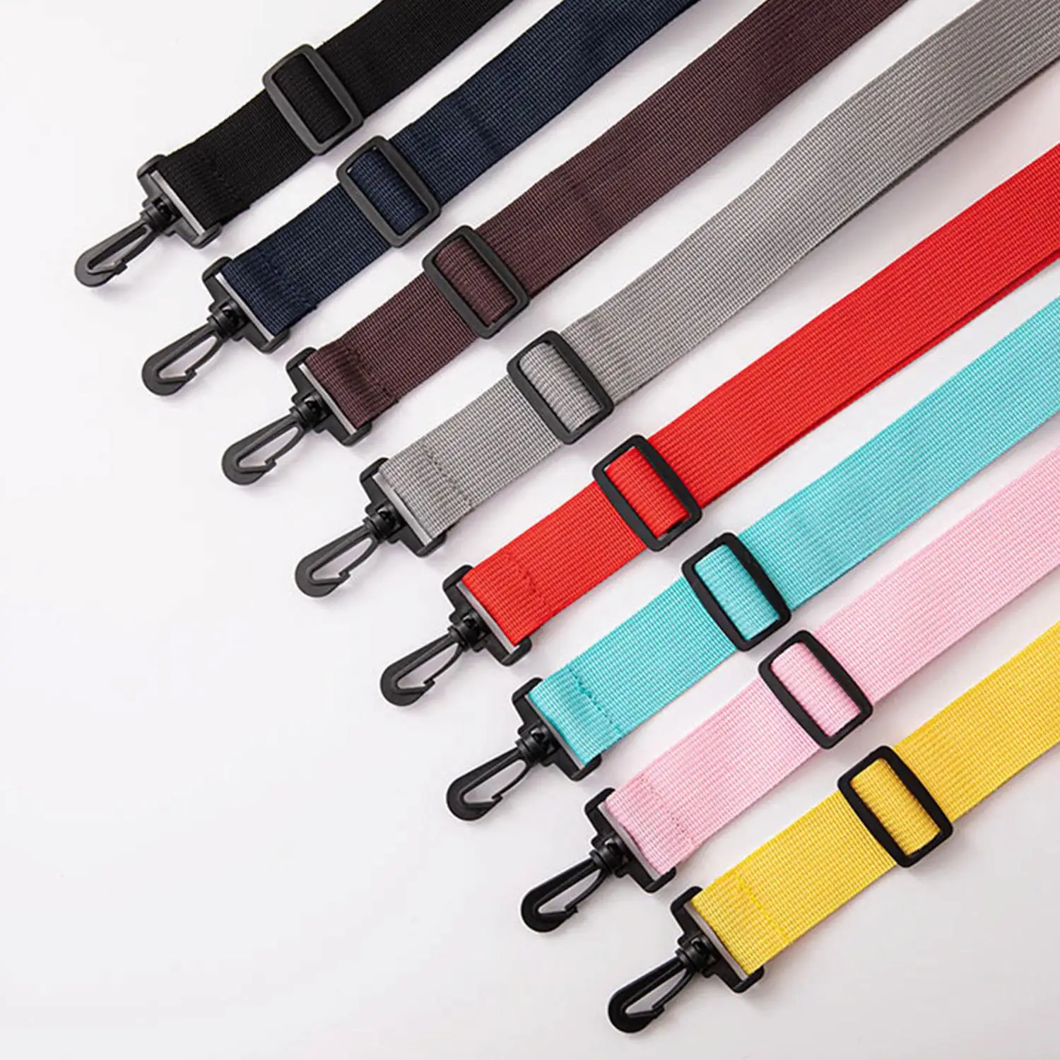Pure color canvas Cotton cloth Webbing bag strap belt adjustable black plastic hook clasp DIY Crossbody bag Accessories