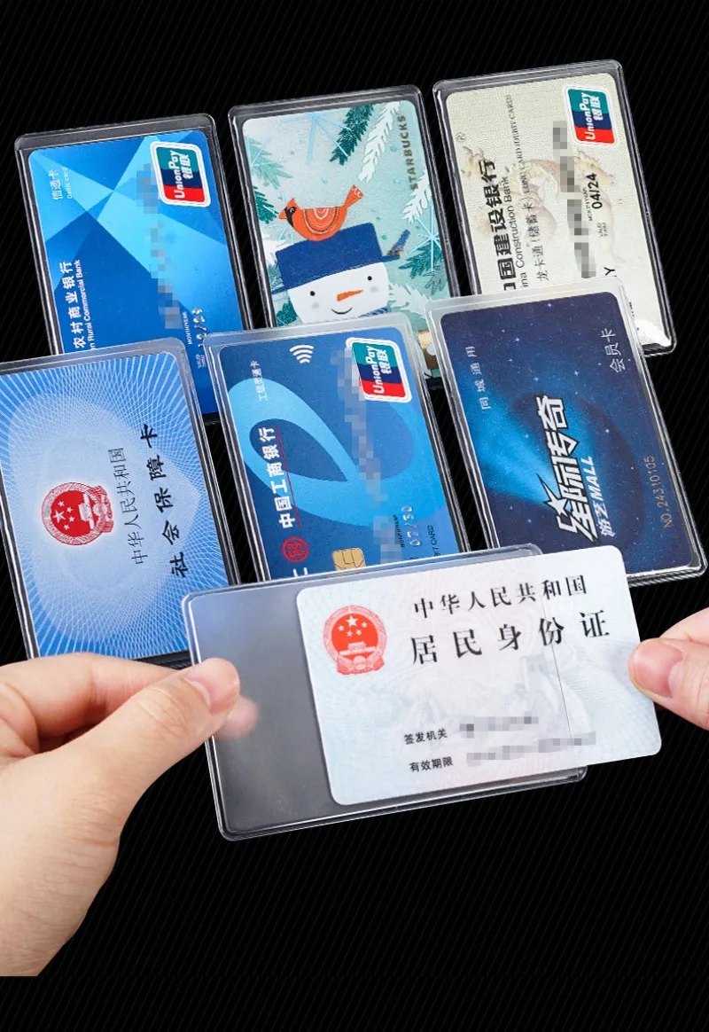 1/5/10pcs Waterproof Transparent Card Cover Holder for Women Men Student ID Credit Bus Cards Protect