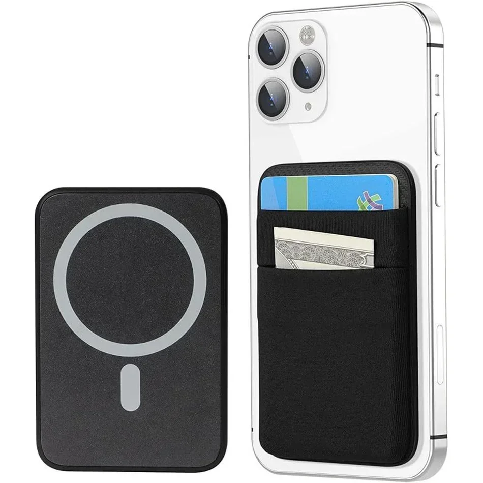 Phone Wallet Card Holder Elastic Lycra Magsafe Cardholder Compatible Magentic Wallets for Apple 16 15 Pro Max Samsung Android