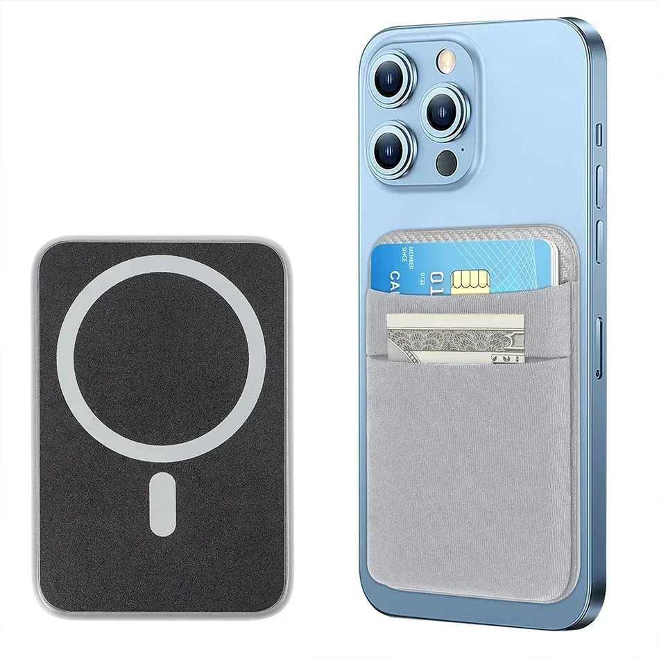 Phone Wallet Card Holder Elastic Lycra Magsafe Cardholder Compatible Magentic Wallets for Apple 16 15 Pro Max Samsung Android