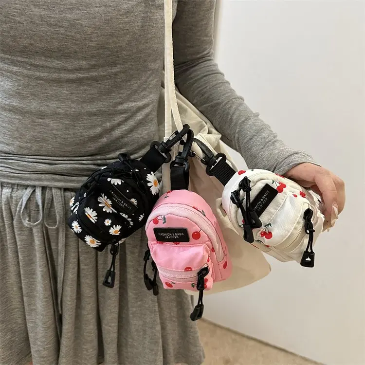 Women Small Bag Mini Lipstick Headphones Trendy Fashionable Pendant Bag Simple Niche Design Fabric Single-shoulder Crossbody Bag
