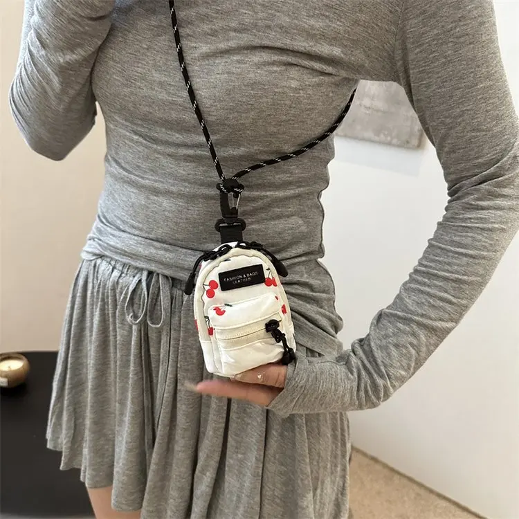Women Small Bag Mini Lipstick Headphones Trendy Fashionable Pendant Bag Simple Niche Design Fabric Single-shoulder Crossbody Bag